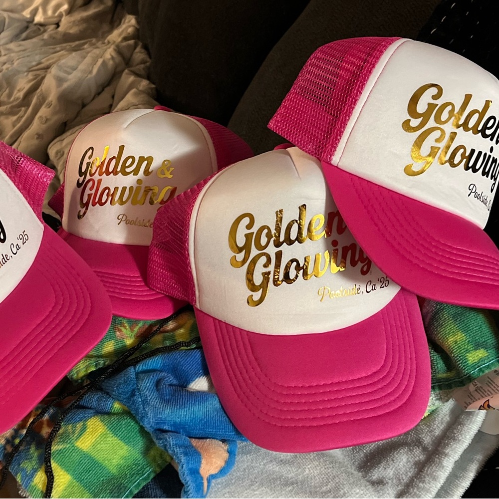 Barbie Pink and White Trucker Hat - Golden & Glowing